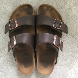 Birkenstocks size 39, dark brown Birko-Flor